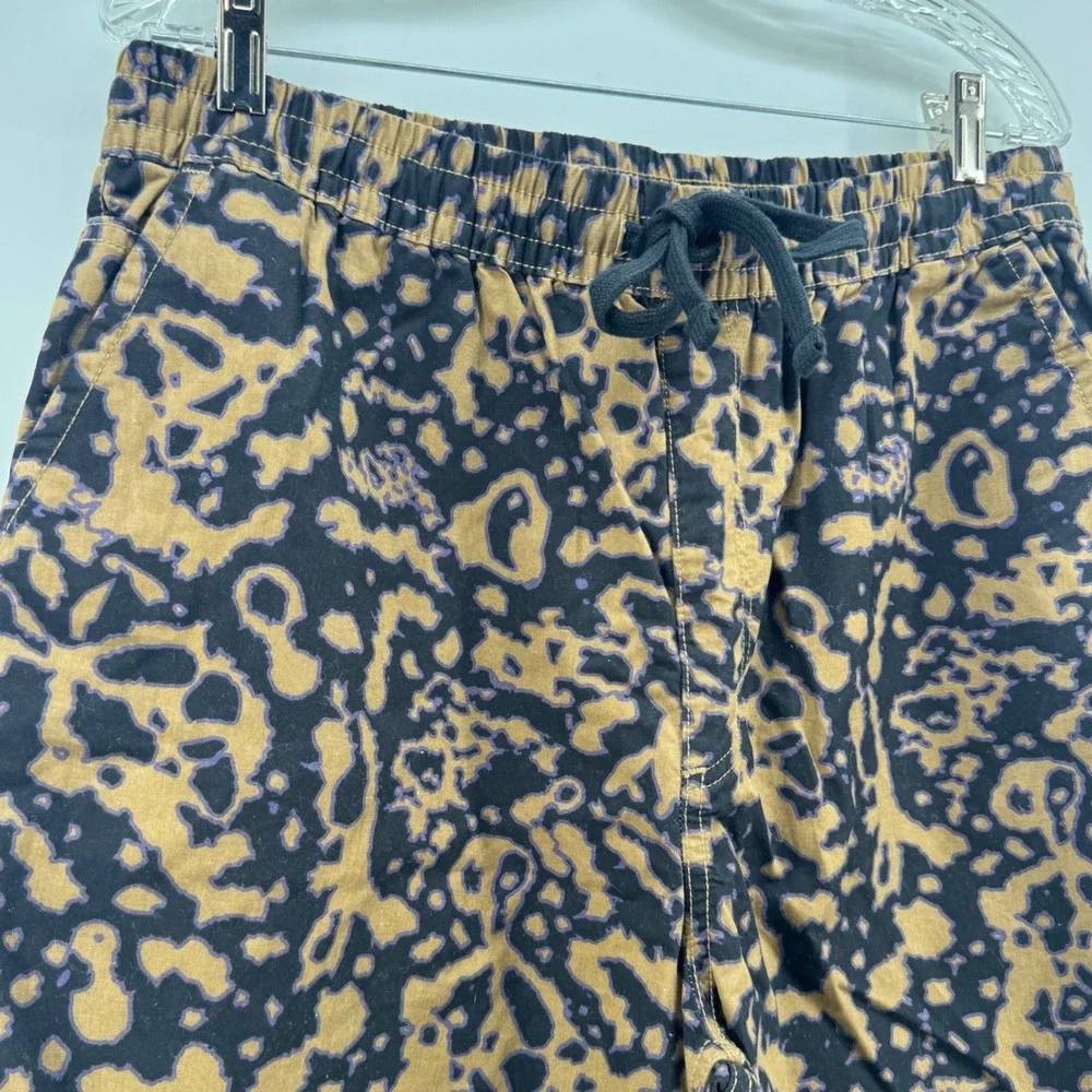 Vans Mens Baggy Tapered Elastic Waist Pants Brown Black‎ Abstract Print Size M